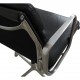 Charles Eames Ea-208 softpad chair in black leather and aluminium