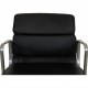 Charles Eames Ea-208 softpad chair in black leather and aluminium