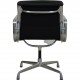 Charles Eames Ea-208 softpad chair in black leather and aluminium