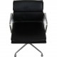 Charles Eames Ea-208 softpad chair in black leather and aluminium