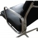 Charles Eames Ea-208 softpad chair in black leather and aluminium