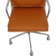 Charles Eames Ea-217 office chair reupholstered in cognac bizon leather