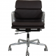 Charles Eames Ea-217 office chair reupholstered in dark brown leather