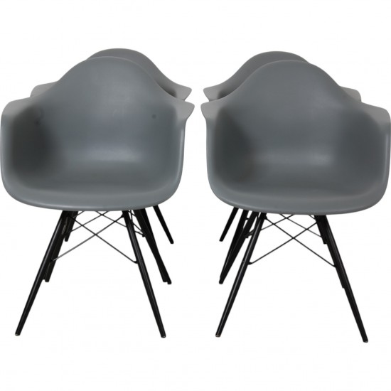 Set of 4 grey Charles Eames DAW chairs