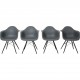 Set of 4 grey Charles Eames DAW chairs