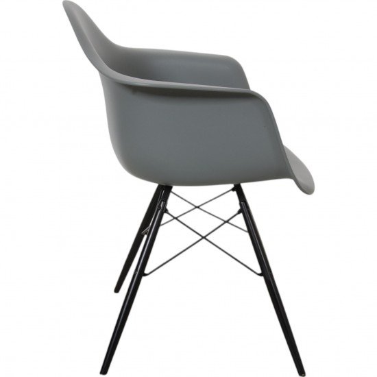 Set of 4 grey Charles Eames DAW chairs