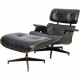 Charles Eames Lounge chair med ottoman i sort læder