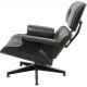 Charles Eames Lounge chair med ottoman i sort læder