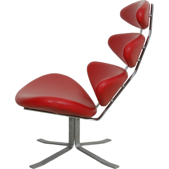 Erik Jørgensen Corona chair in red leather