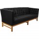 Erik Jørgensen EJ-315 3.seater sofa in newly reupholstered in black bizon leather