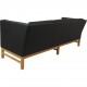 Erik Jørgensen EJ-315 3.seater sofa in newly reupholstered in black bizon leather