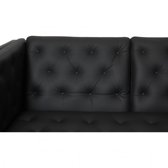 Erik Jørgensen EJ-315 3.seater sofa in newly reupholstered in black bizon leather