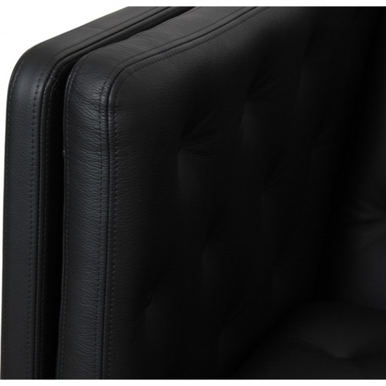 Erik Jørgensen EJ-315 3.seater sofa in newly reupholstered in black bizon leather