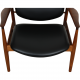 Finn Juhl France Lounge chair in black prestige leather and walnut