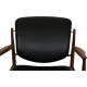 Finn Juhl France Lounge chair in black prestige leather and walnut