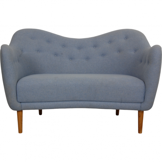 Finn Juhl 4600 Sofa in blue fabric