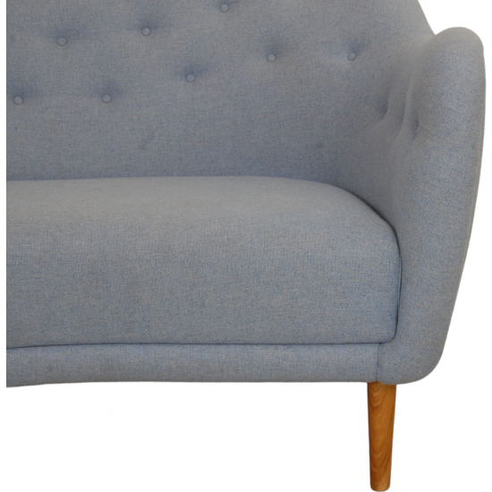 Finn Juhl 4600 Sofa in blue fabric