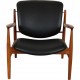 Finn Juhl France lounge chair in walnut and black leather