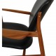 Finn Juhl France lounge chair in walnut and black leather