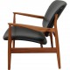 Finn Juhl France lounge chair in walnut and black leather