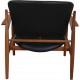 Finn Juhl France lounge chair in walnut and black leather