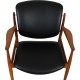 Finn Juhl France lounge chair in walnut and black leather