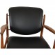 Finn Juhl France lounge chair in walnut and black leather