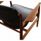 Finn Juhl France lounge chair in walnut and black leather