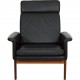 Finn Juhl Jupiter lounge chair in black leather