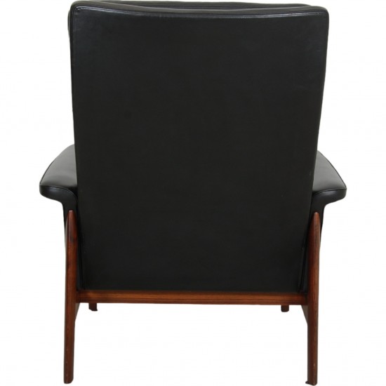 Finn Juhl Jupiter lounge chair in black leather