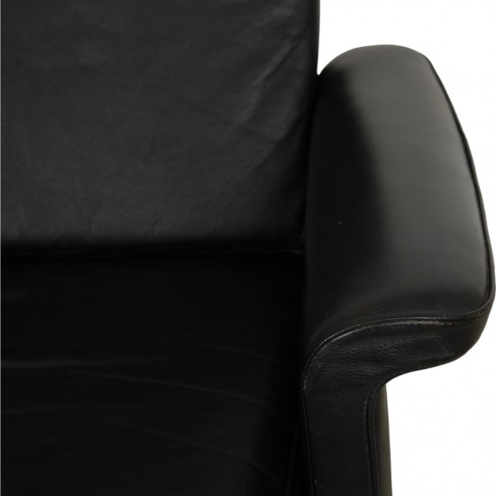 Finn Juhl Jupiter lounge chair in black leather