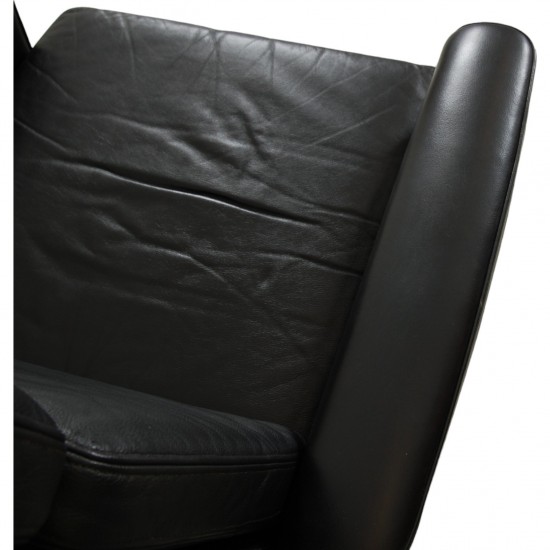 Finn Juhl Jupiter lounge chair in black leather