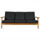 Hans Wegner GE-290 3-personers sofa i sort bizon læder