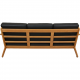 Hans Wegner 3.seater GE-290 sofa in black bizon leather 81