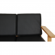 Hans Wegner 3.seater GE-290 sofa in black bizon leather 81