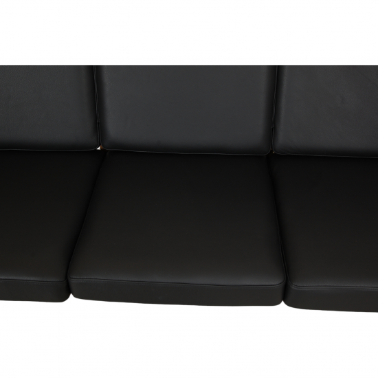 Hans Wegner 3.seater GE-290 sofa in black bizon leather 81