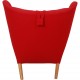 Hans Wegner Papa bear chair in red fabric