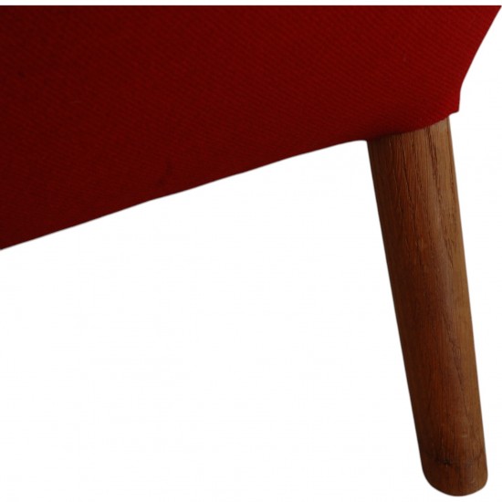 Hans Wegner Papa bear chair in red fabric