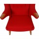 Hans Wegner Papa bear chair in red fabric