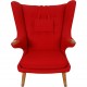 Hans Wegner Papa bear chair in red fabric