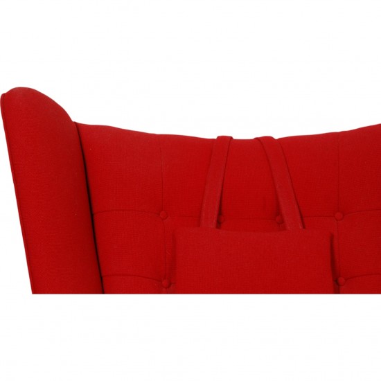 Hans Wegner Papa bear chair in red fabric