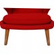 Hans Wegner Papa bear chair in red fabric