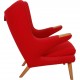 Hans Wegner Papa bear chair in red fabric