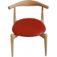 Set of 4 Hans Wegner CH-20 chairs in beech and red leather