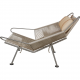 Hans Wegner Flagline chair with a natural leather cushion