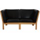 Hans Wegner GE-280 2-personers sofa i sort læder