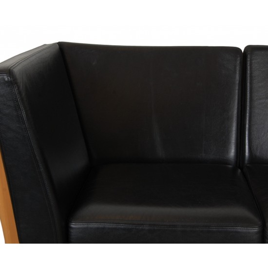 Hans Wegner GE-280 2.seater sofa in black leather