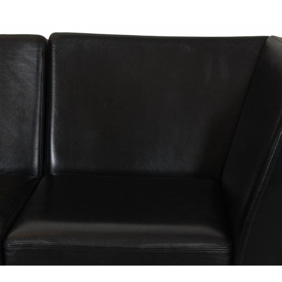 Hans Wegner GE-280 2.seater sofa in black leather