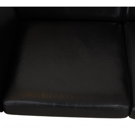 Hans Wegner GE-280 2.seater sofa in black leather