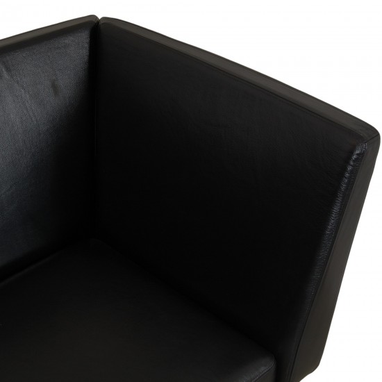 Hans Wegner GE-280 2.seater sofa in black leather